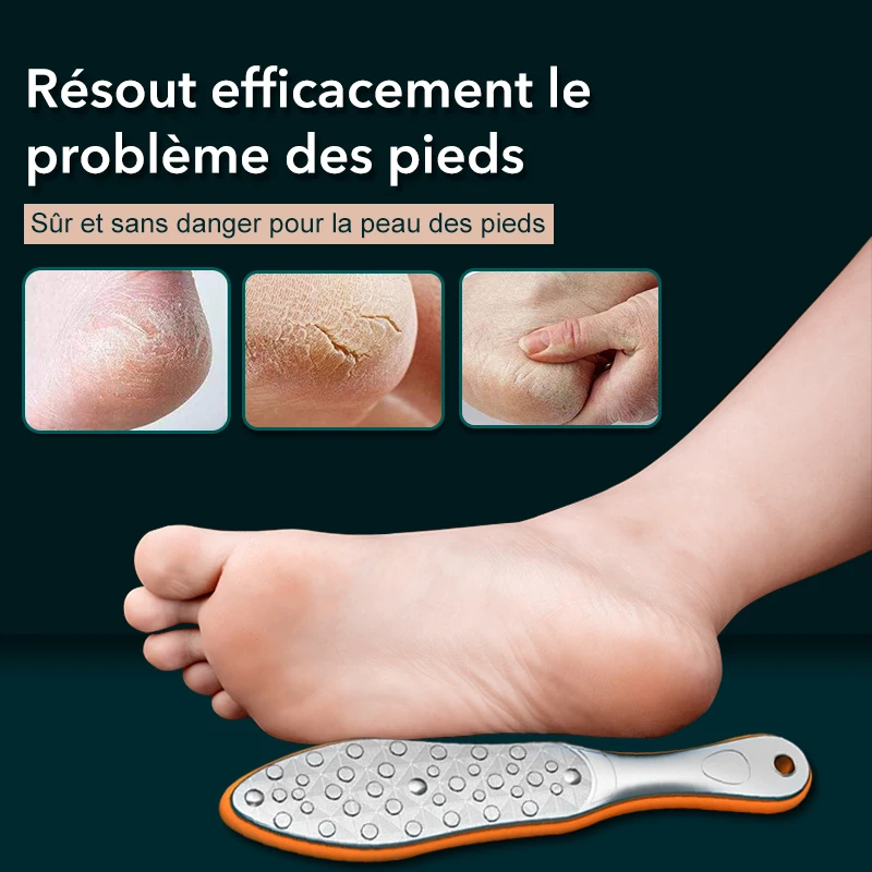 1 قطعة ملف فرك القدم الفولاذ المقاوم للصدأ الوجهين القدم عرموش كعب ملف الصلب الجلد الميت الكالس مزيل التقشير باديكير الرعاية أداة #4