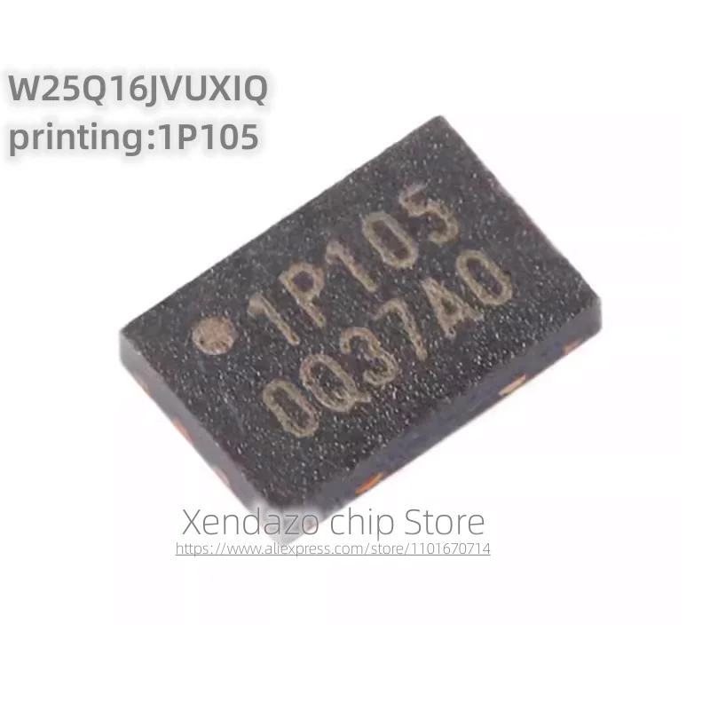 10pcs/lot W25Q16JVUXIQ Silk screen printing 1P105 USON-8 package Original genuine 16M bit serial flash memory chip