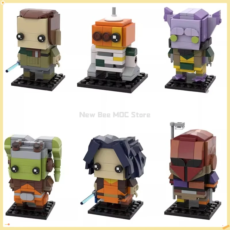 

MOC Space War Movie Figures Ghost Brickheadz Building Blocks C1-10P Chopper Robot Cartoon Doll Model DIY Kids Toys Birthday Gift