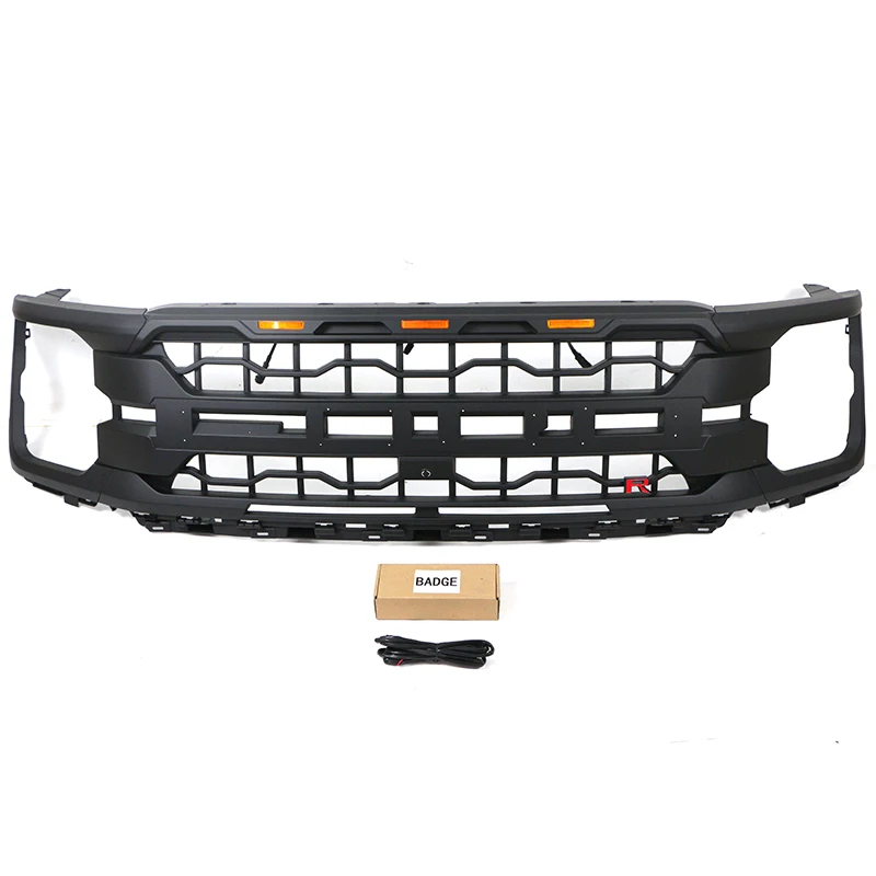 

2025 Matte Black Front Grille Bumper W/LED Amber Fits for Ford F150 XL STX XLT TREMOR