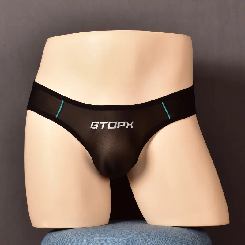 

Ice Silk Briefs Mens Sexy Underwear Thin See-Through Men U Pouch Underpants Male Swim Panties Low Waist Youth Exotic Lingerie