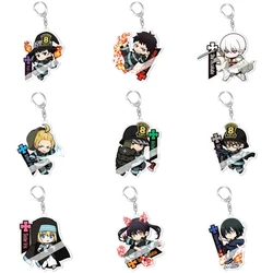 Fire Force Shinra Kusakabe Anime Keychains Arthur Boyle Kotatsu Tamaki Cartoon Keyrings Bag Tag Trendy Cosplay Accessories