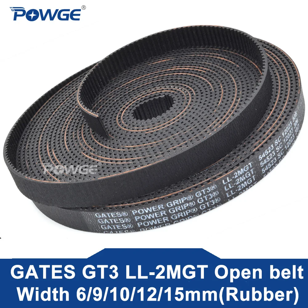 GATES GT LL-2GT RF 2GT GT3 2MGT Open Synchronous Timing belt width 6/9/10/12/15mm Rubber Low dust low vibration VORON 3D printer