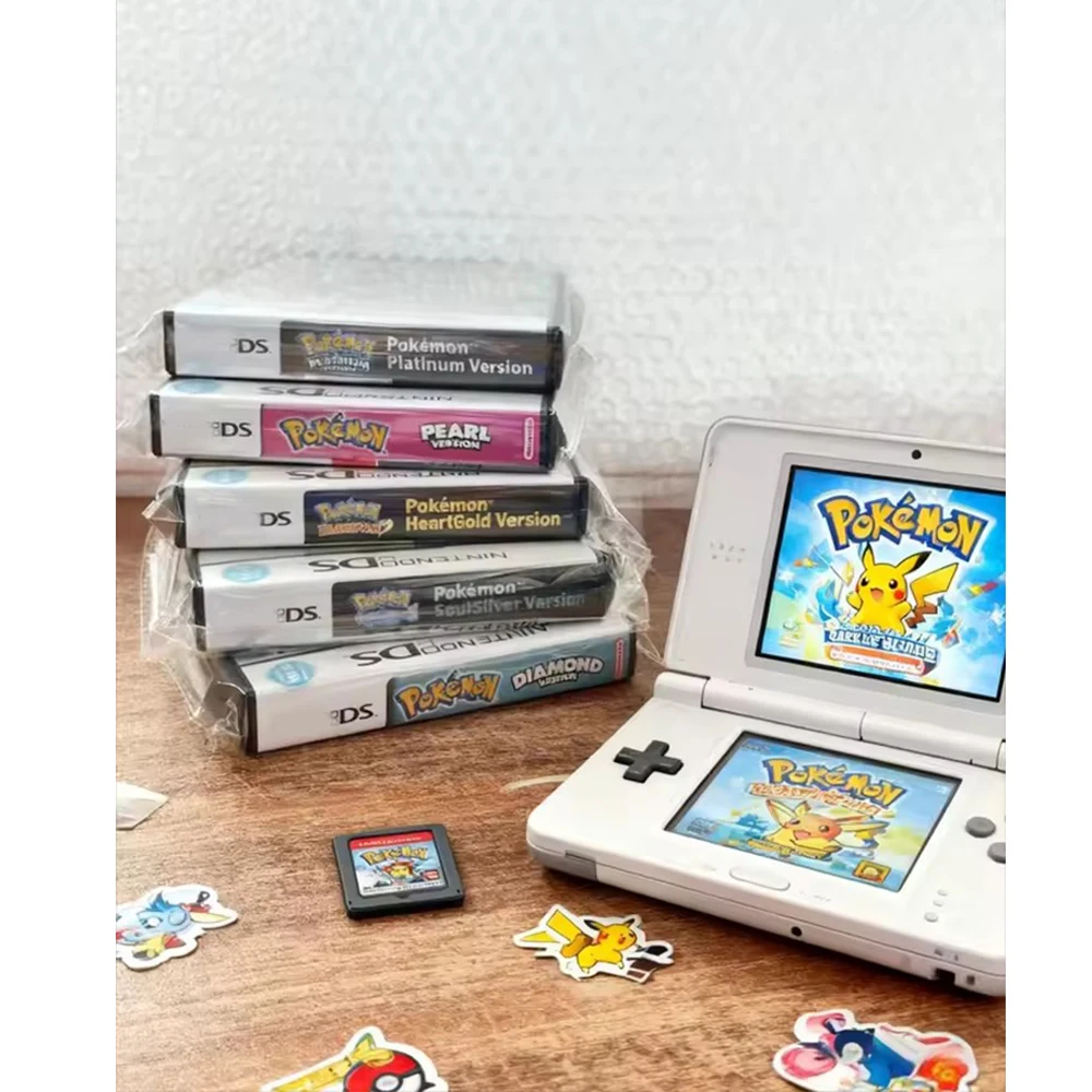 NDS Game Card Pokemon Game Card (With Box and no Box choice) English Diamond Pearl HeartGold SoulSilver Platinum No instructions