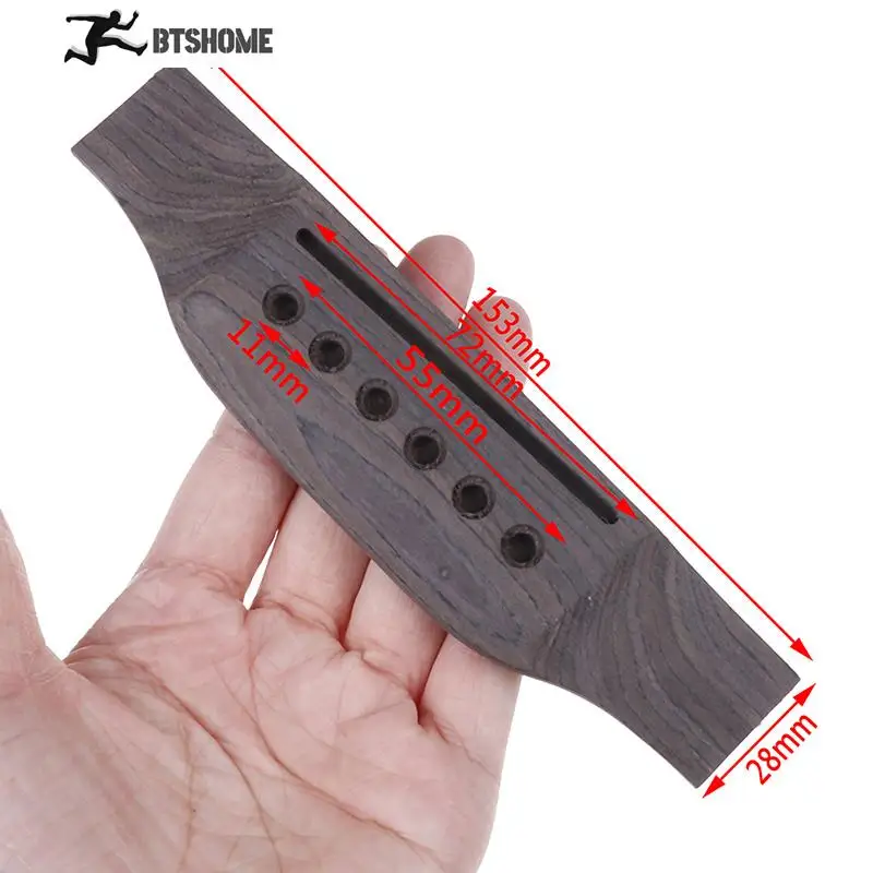 1Pc Guitar Parts Saddle Thru Guitar Bridge For Acoustic Guitar Rosewood Guitar Accessories hot sale