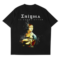 German Rock Enigma Enigma Band Metal Album Print Design T-shirt Short-sleeved Loose Men's Summer Cotton Sports Casual Shirt
