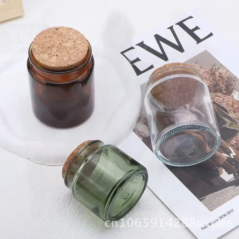 كوب شمعة معطر باللون البني، حاوية شمع فارغة يمكنك صنعها بنفسك، زجاجة زجاجية تذكارية لديكور المنزل