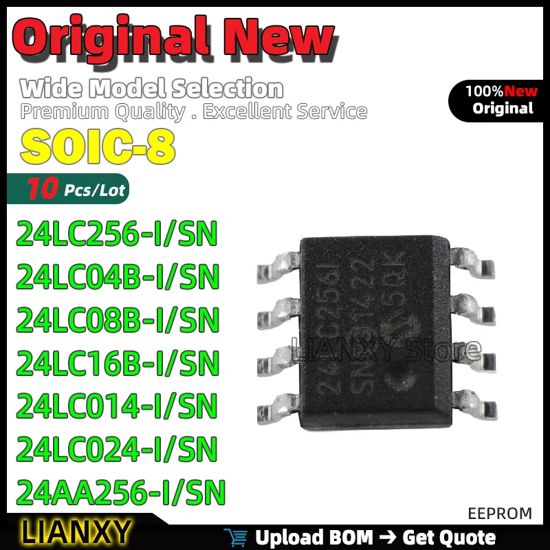 10Pcs SOIC-8 24LC25… - image