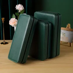 Hot Sale Leather Watch Storage Box  Portable Zipper Watches Display  Case Jewelry Storage Organizer Gift Collection