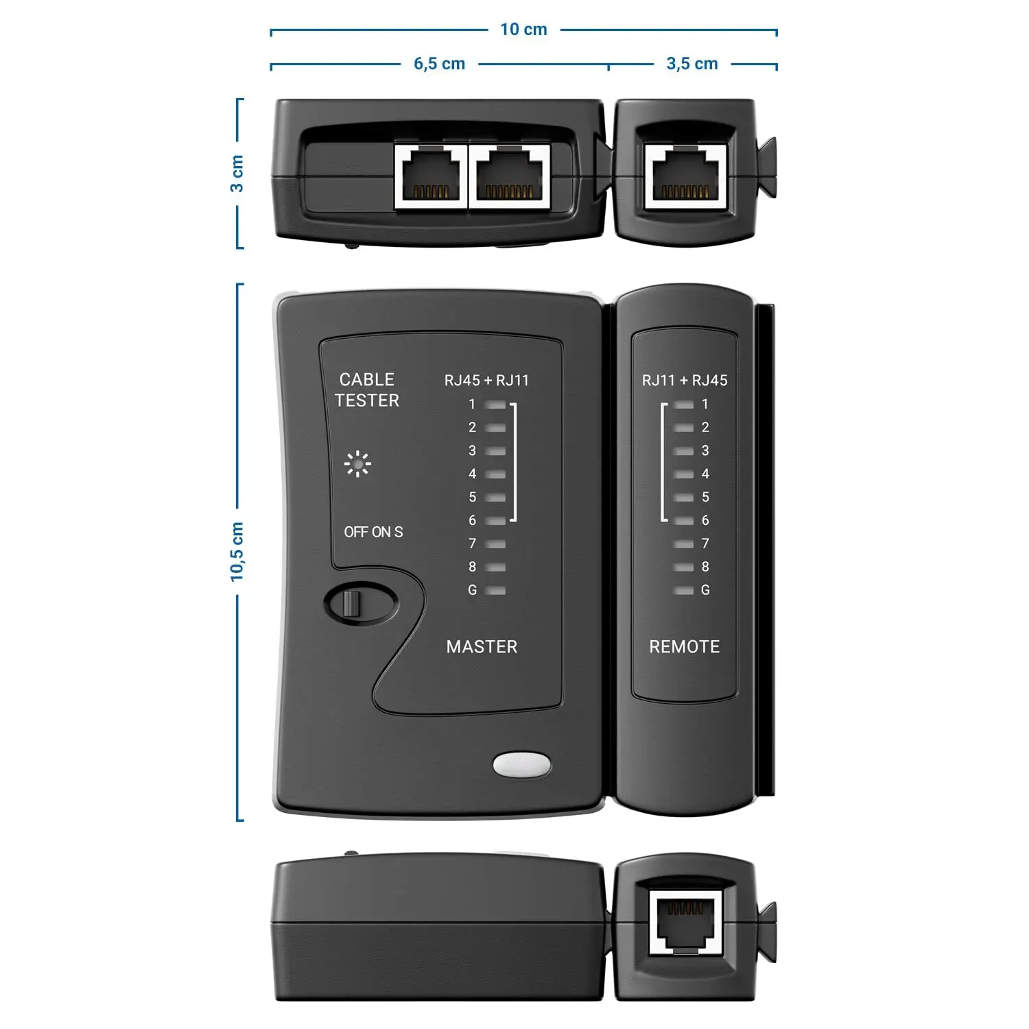 ZoeRax Network Ethernet Cable Tester for LAN RJ45 Cat5 Cat5e Cat6 Cat6a Cat7 UTP/Shielded Cable and RJ11 RJ12