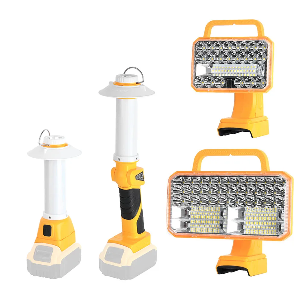 1 قطعة LED ضوء العمل لبطارية ديوالت مشرق يده مصباح يدوي في الهواء الطلق موقع العمل التخييم ضوء الأضواء (لا بطارية)