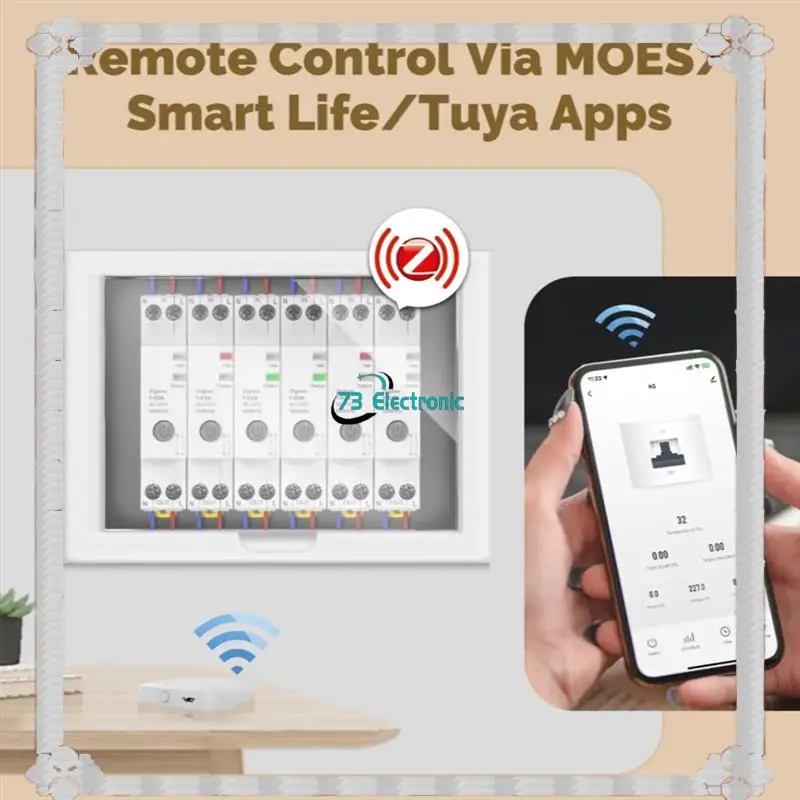24-Hour Delivery V0 Fireproof Tuya Zigbee Smart Circuit Breaker 63A Retardant Alarm Electricity Monitor APP Controlled Threshold