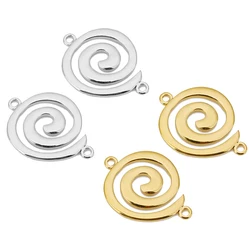 5pcs Stainless Steel Gold Snail Double Hole Vortex Charms Connectors for Bracelets Earrings Jewelry Making Accessories Supplies