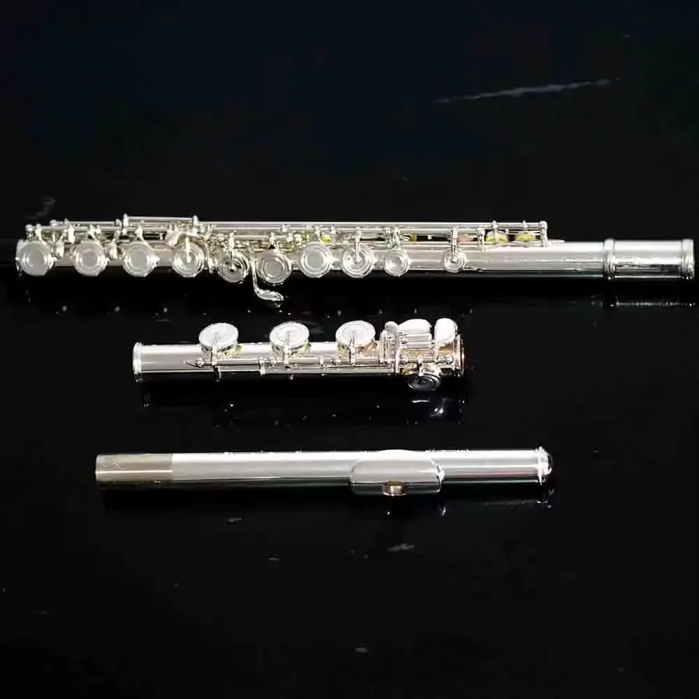 

Flute French Keys Open Hole 17 Hole Silver Plated Flute Instrument