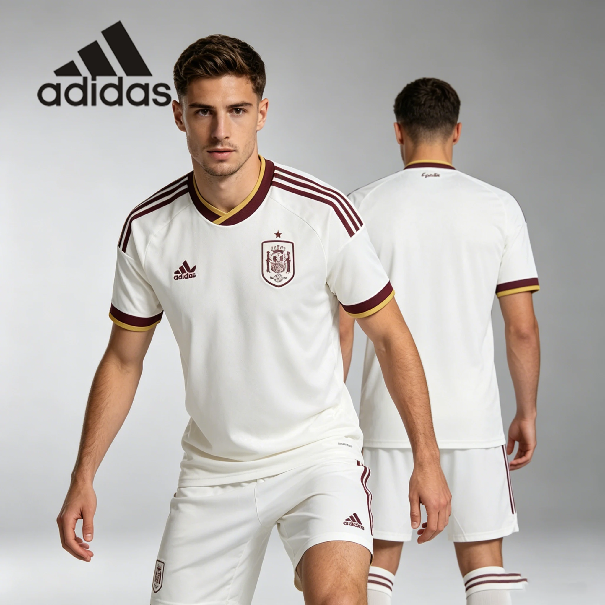 Camisa de Futebol Adidas Versão Torcedor da Seleção Espanhola Copa do Mundo 2026 Secagem Rápida Manga Curta Unissex JN4397