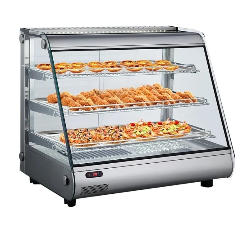 Vitrina calentada XL, vitrina con calefacción de temperatura constante, incubadora de castañas y pollo cocido, uso comercial
