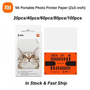 גרסה גלובלית של מדפסת תמונות ניידת Xiaomi Mi נייר 2x3 אינץ 'עם דבק עצמי עבור מדפסת כיס Xiaomi ZINK AR 1s