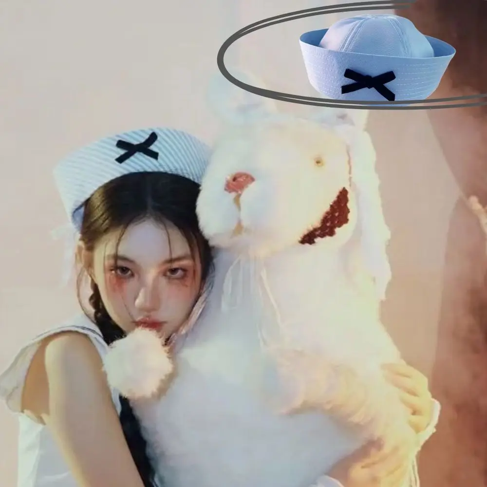 

Spice Girl Bowknot Sailor Hat Flip Eaves Japanese Style JK Uniform Cosplay Beret Dome Fashion Navy Hat Women Summer 2025New Caps