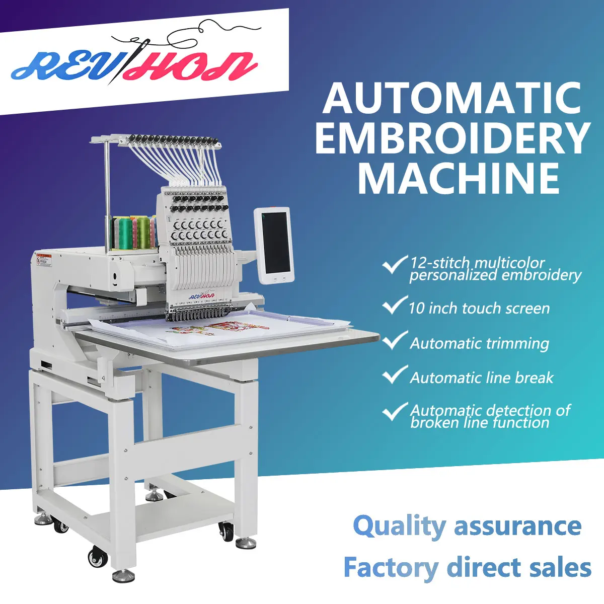 Single Head Computerized Automatic Cloth T-shirt Garment Embroidery Machine Portable with Bearing Motor New Condition for Home