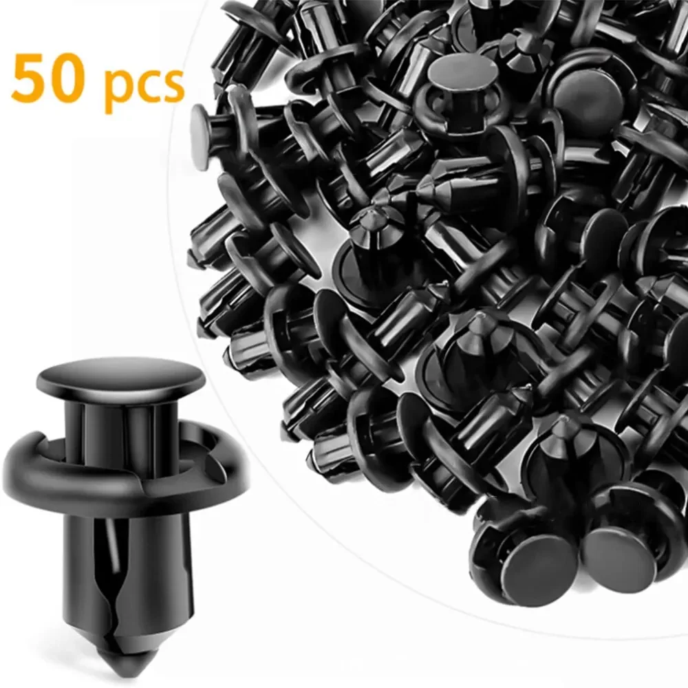 50 Pcs ABS Plastic Expansion Rivet Nut Buckle Clip Rivet Fastener Black Auto Parts Repair Tool Decoration Tool Car Accessories