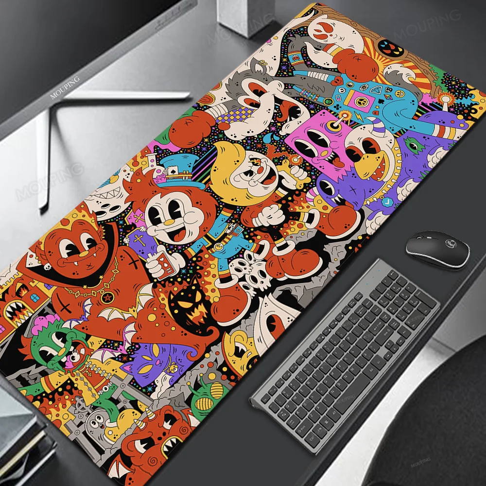 Mouse Pad Red Laptop Office Accessories Art Table Laptop Gaming Pad on The Table Anime Mouse Mats Mouse Carpet Rug Keyboard Pad