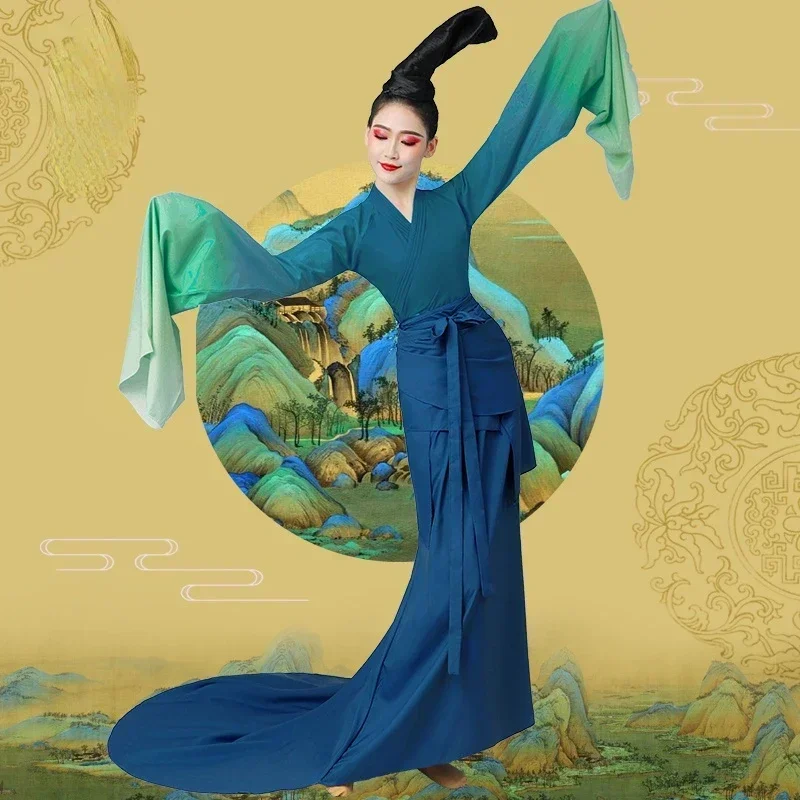 중국 민속 무용 한푸 고전 무용 코스튬, 성인 스퀘어 댄서 양게 의상, 국가 무용 의상, 전문 무대 착용