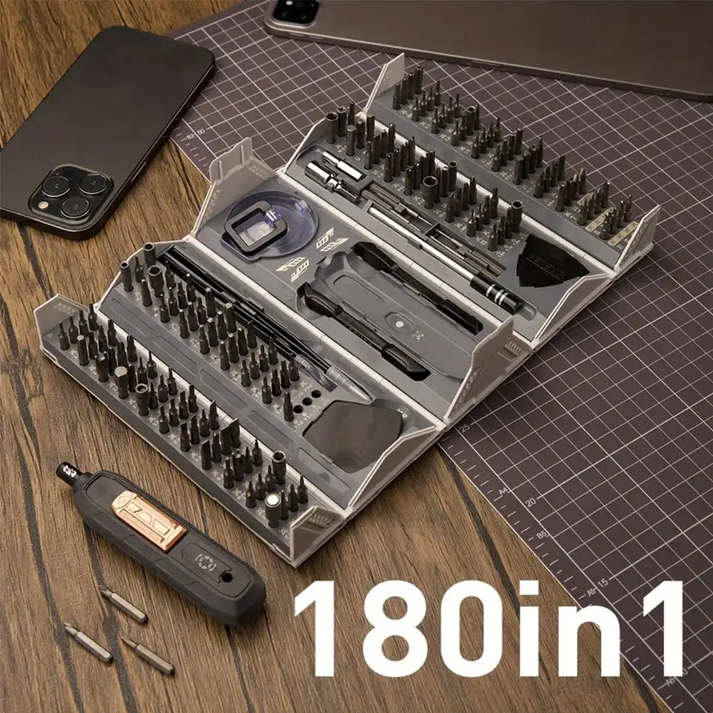 180 In 1 Precision Screwdriver Set Multifunctional With Pickup Screw Driver Bit Folding Home Magnetic Professional Repair Tool