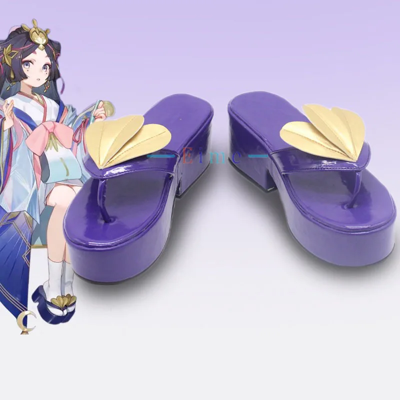 Kaguya Hime Cosplay Shoes Anime Accessories Game Cosplay Props PU Leather Slippers Halloween Carnival Boots Big Size Custom Made