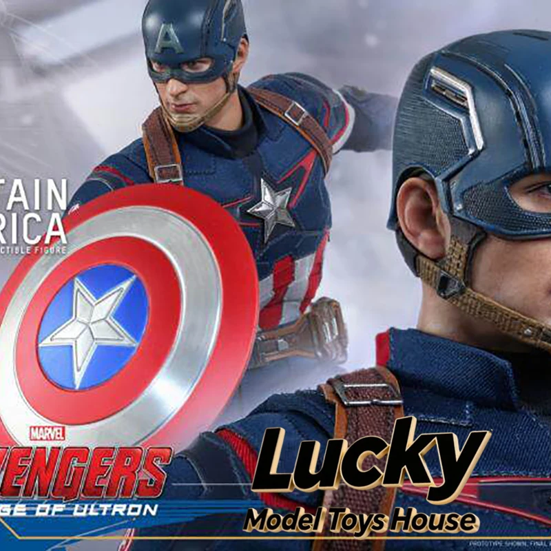 HT HotToys 1/6 MMS281 Capitão América Figura de Ação Colecionável Série Vingadores: A Era de Ultron Modelo de Soldado Detalhado de 12 Polegadas