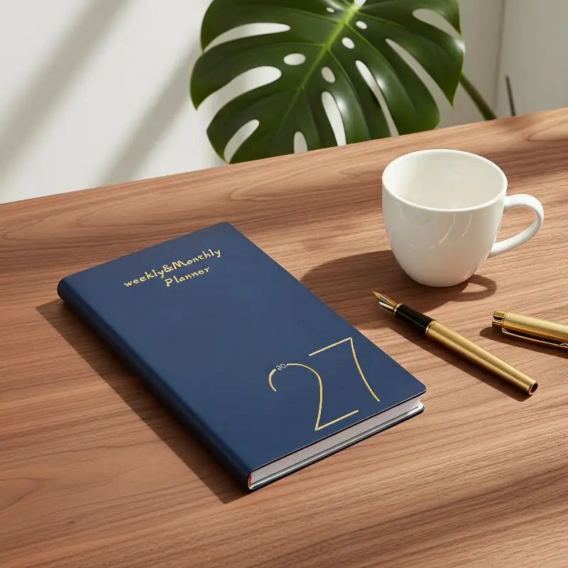 A6 2027 Portable Planner - With Bookmark - 60 Sheets - 120 Pages - 365-Day Time Management Organ