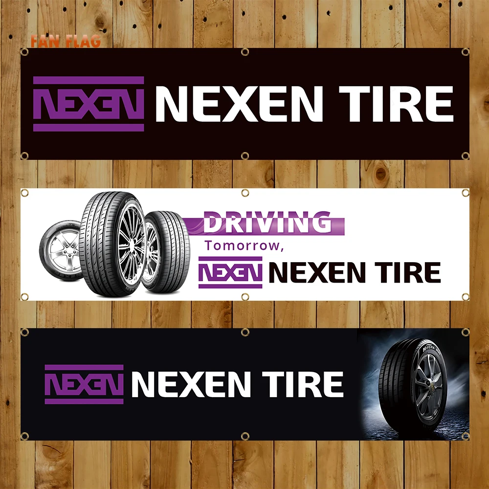 NEXENs tire Banner Flag, tapiz de decoración para garaje o exterior, poliéster impreso, piezas de automóviles, 60x240cm