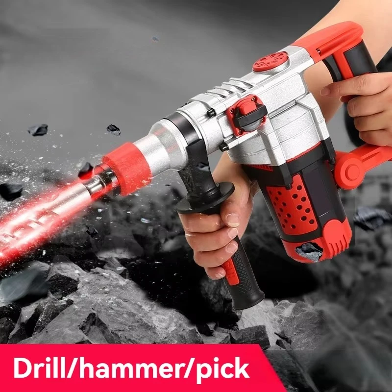 Multi-function Impact Drill   Hammer and Pickaxe Copper Core Motor Industrial Grade Electric Hammer