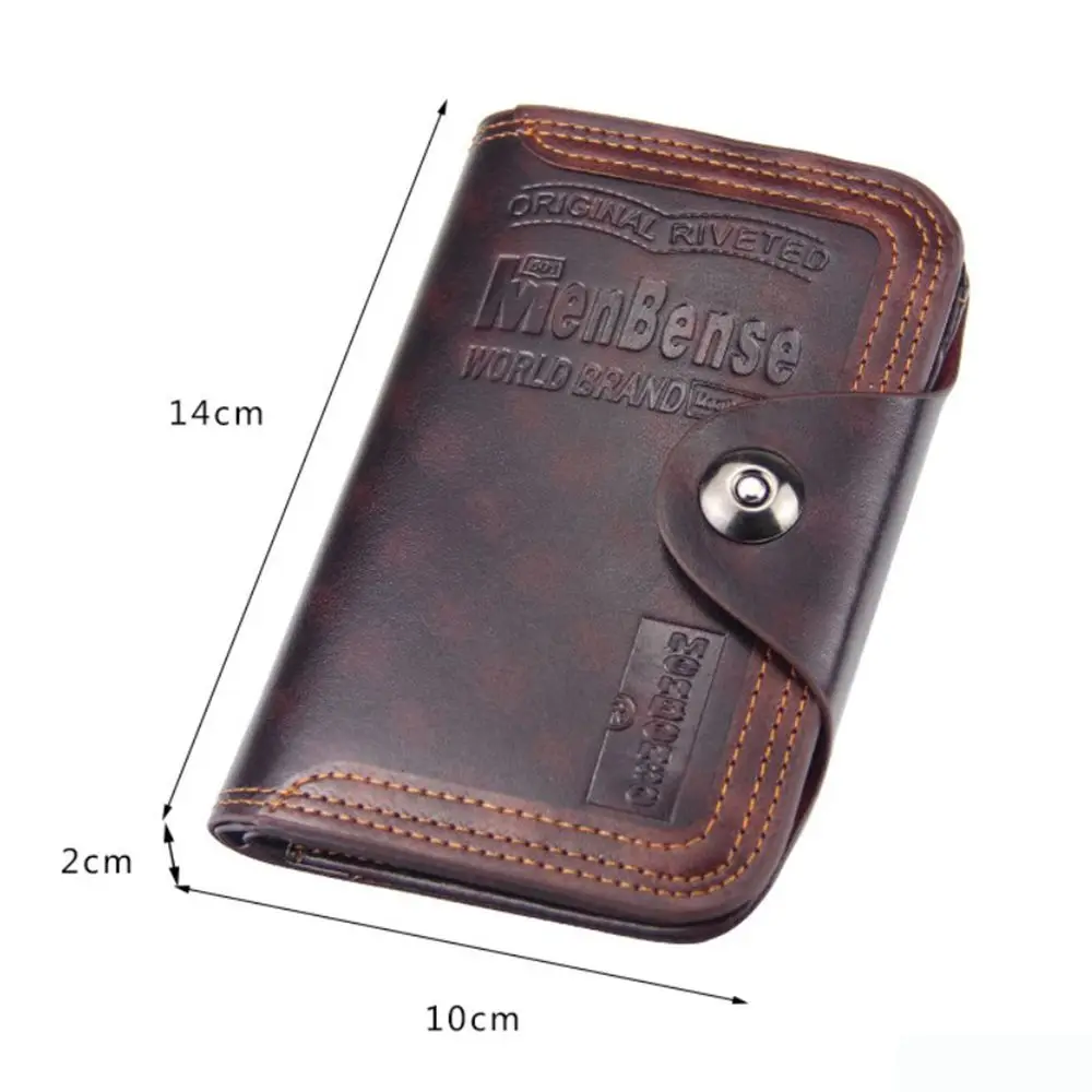 Short PU leather Gift Black Brown Clutch Money Bag Business Card Holders Male Purse Coin Purse Men Wallets