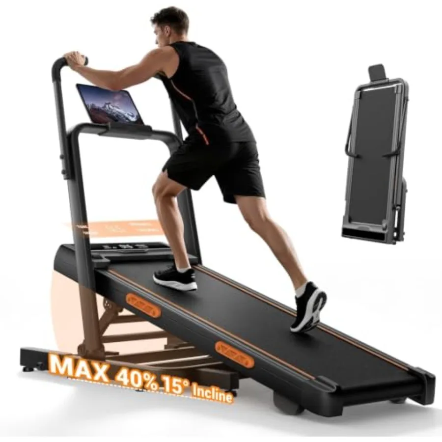 Treadmill with 40% 15° Incline and Handle Bar, Walking Pad with Incline