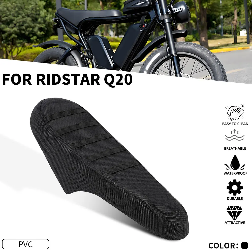 Motorcycle Seat Cover Waterproof Non-slip Particles Design PVC For Ridstar Q20 Electric Bike E-bike Scooter Bicycle Accessories