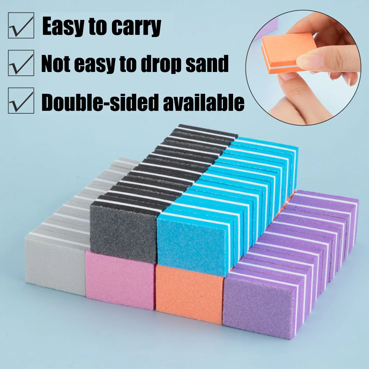 Mini Sanding Buffing Block Professional 2 Side Disposable Nail Art Buffer Polish Manicure Tool