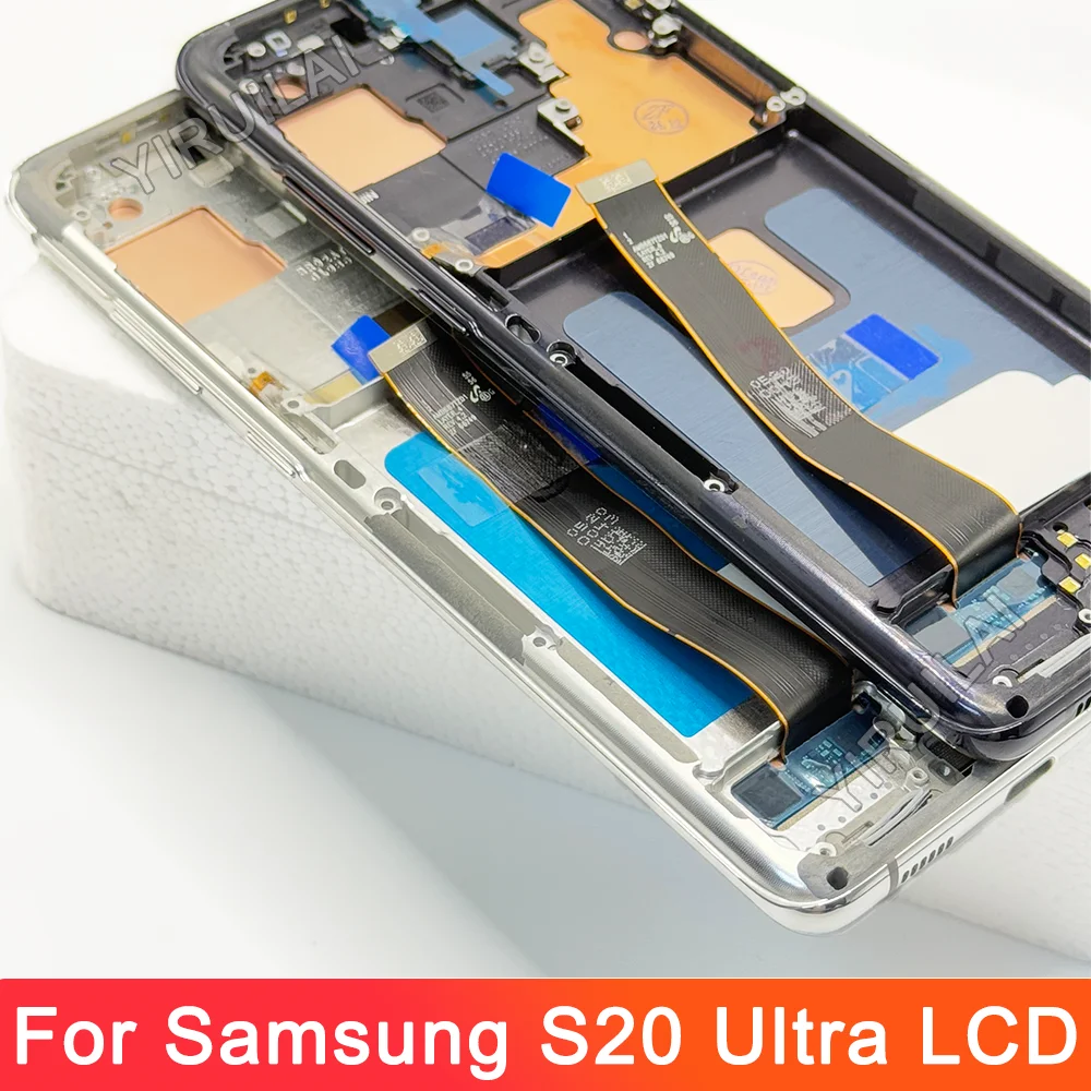 OLED Quality For Samsung S20 Ultra S20Ultra 5G G988B/DS G988U LCD Display Touch Screen Digitizers Assembly with Frame