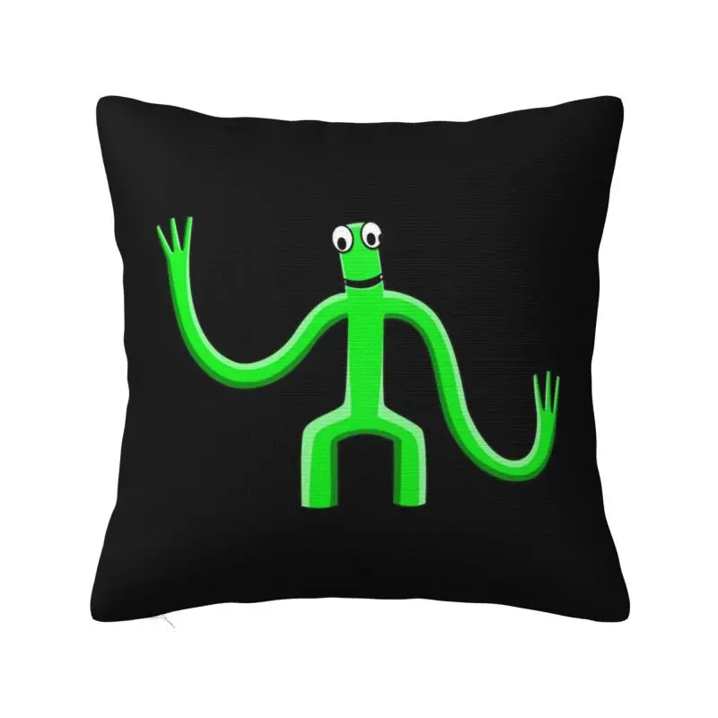 Custom Nordic Style Green Rainbows Friend Video Game Cushion Covers 40x40cm Velvet Throw Pillow Case for Car Square Pillowcase