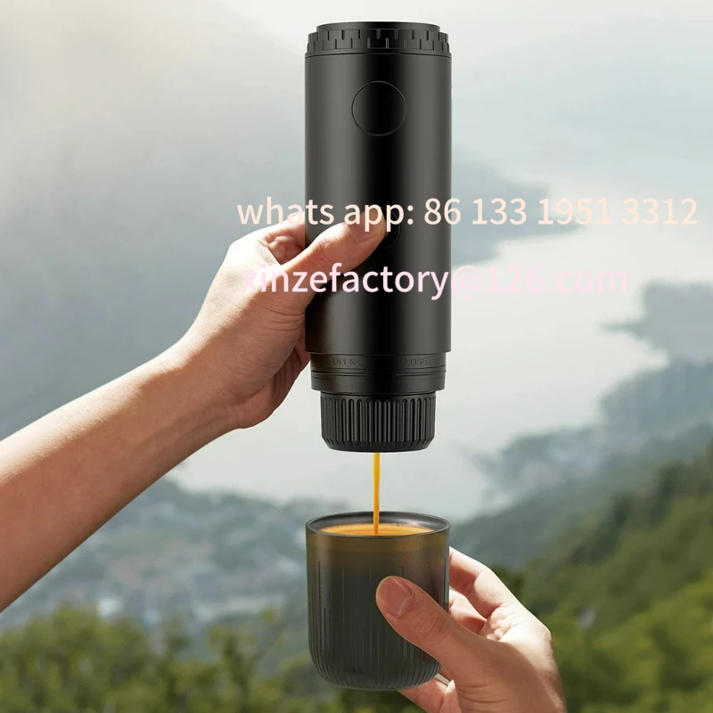 

Customizable Portable Electric Espresso Machine Travel Coffee Maker for Camping Car Self-Heating With Ground Coffee