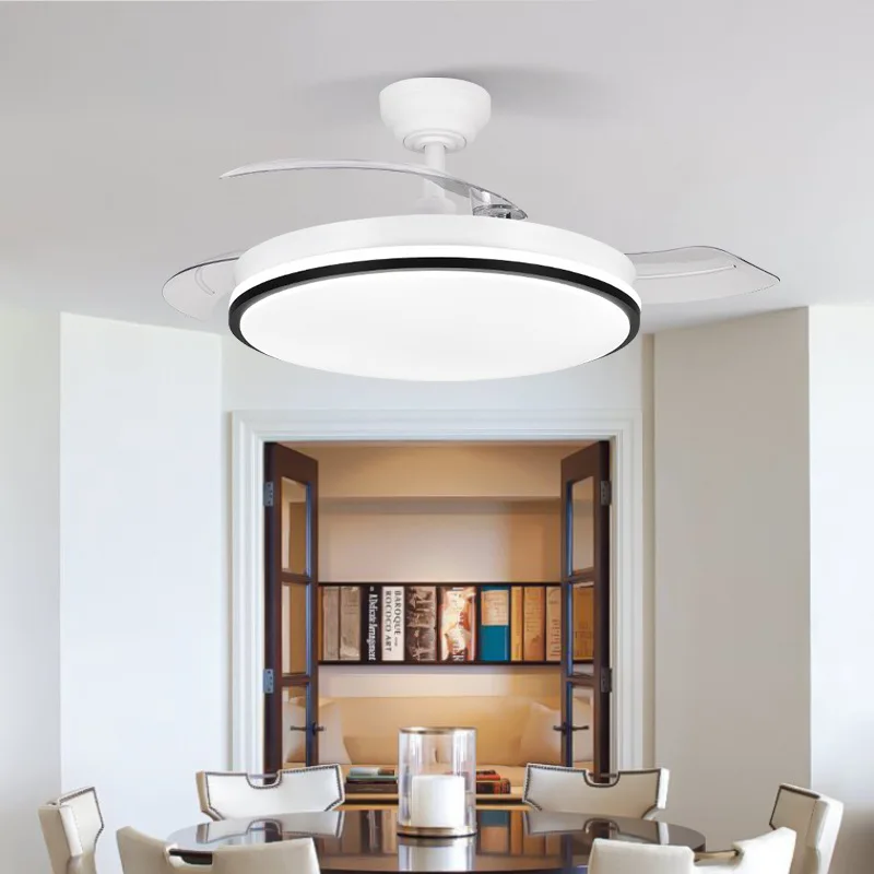 42 Inches Ceiling Fan with LED Light with Remote Control, Timer, 6 Speeds, Retractable Blades, 3 Light Temperatures Quiet Safety