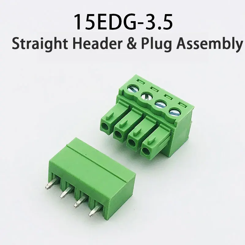 ストレートヘッダ＆プラグアセンブリ | UL94V-0認証 3.5mm PCBヘッダ 2-24P端子 | PA66絶縁体 | エコフレンドリーグリーン