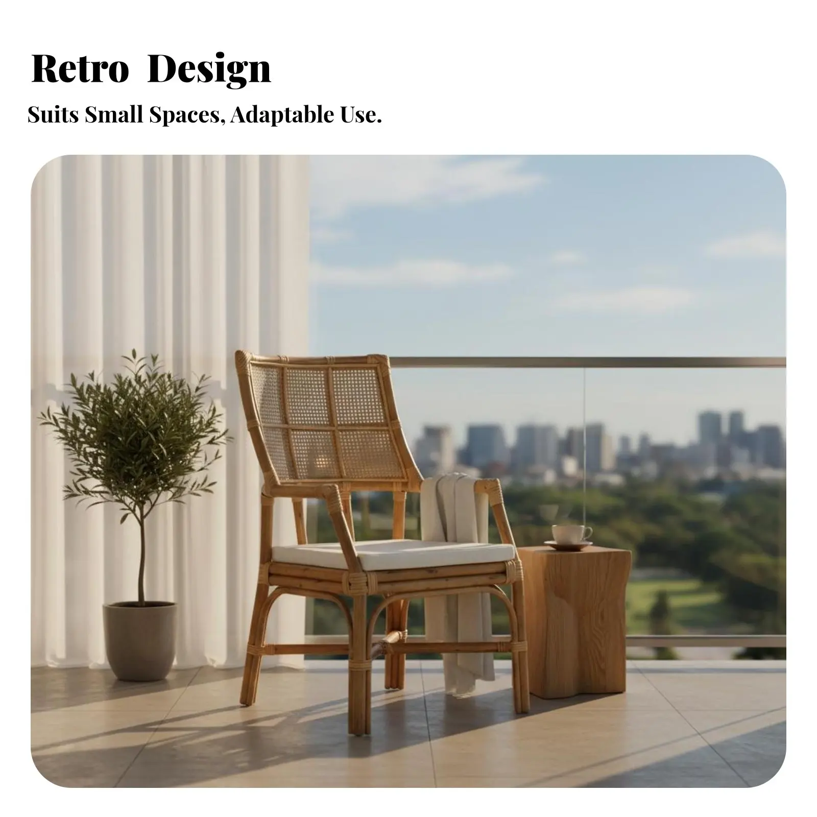 

Плетеное кресло из ротанга в японском стиле, винтажный дизайн, эргономичная поддержка позвоночника для владельцев кафе, для взрослых