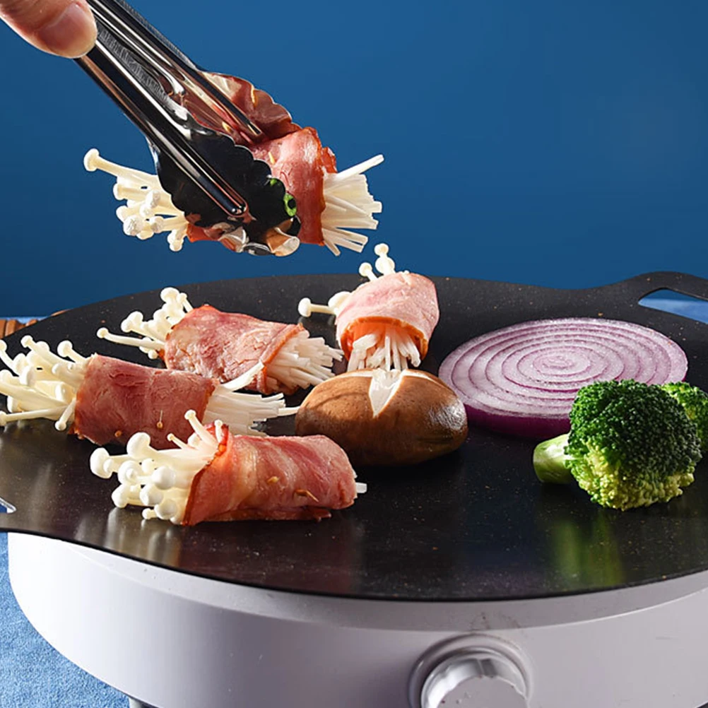 

Korean Bbq Grill Nonstick Baking Tray Heavy Duty Grilling Pan Outdoor Camping Household Stone Coated Cooking Tool