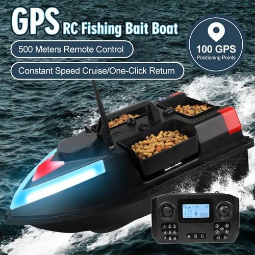 RC 낚시 루어 보트 500m 원격 제어 낚시 미끼 보트 GPS 자동 복귀 방수 네스팅 보트 (듀얼 모터 포함)