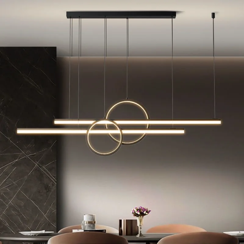 Restaurant Chandelier Modern Minimalist Creative Personality Minimalist Office Strip Lamp Nordic Light Luxury LED Bar Lamp