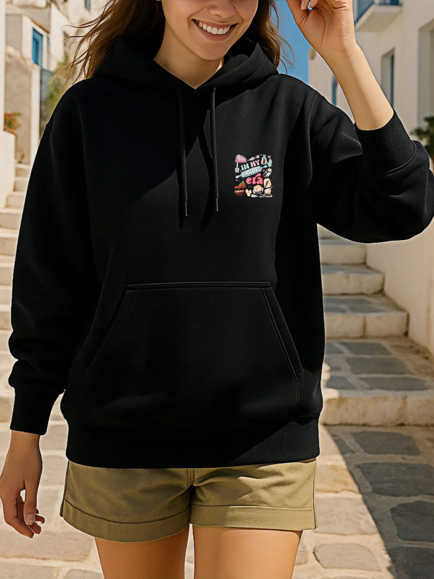 Sweat à capuche graphique pour femmes, Style Y2K, imprimé mignon, mélange de coton, vêtements quotidiens décontractés, pour jeunes hommes