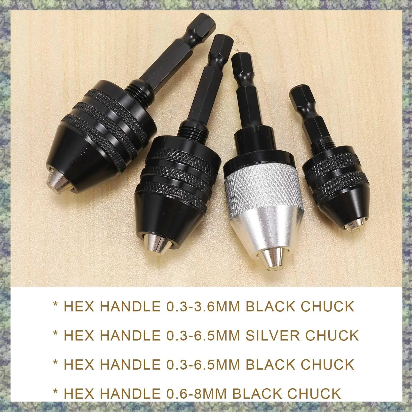

WON 4PCS Drill Chuck Change Adapter, Keyless Chuck Conversion Tool Keyless Drill Chuck, Drill Adapter In 1/4 , 1/8 , 1/16