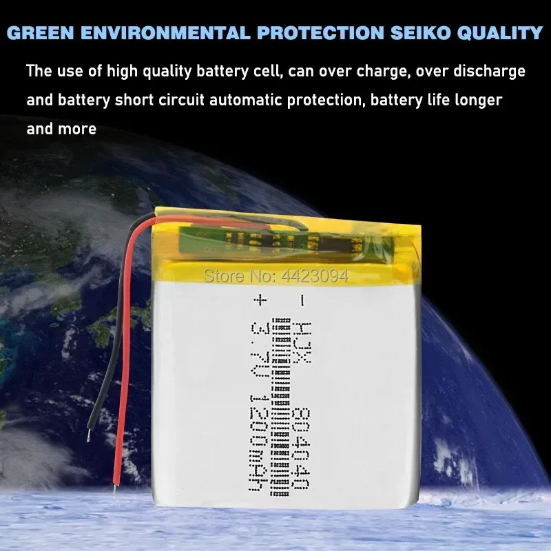 Rechargeable Li-ion Polymer Lithium Battery 3.7v Voltage 804040 1200mAh Li-Po Li-polymer Battery