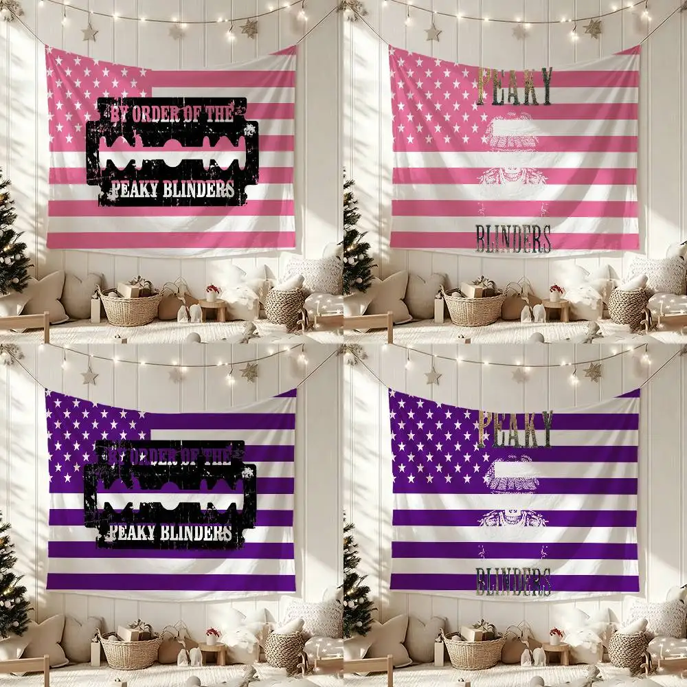THE P-PEAKY BLINDERS Flags Wall Hanging Background Art Banner for Bedroom Home Outdoor Decor