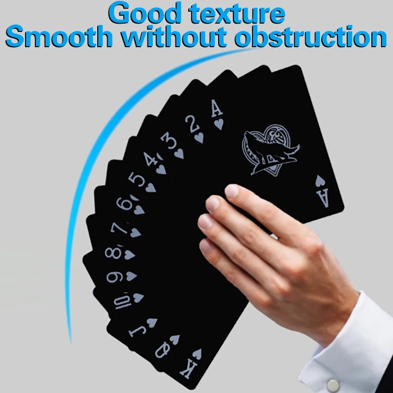 Black Plastic Magic Poker Pvc Waterproof Chess Card Leisure Game Poker Board Game Accessories